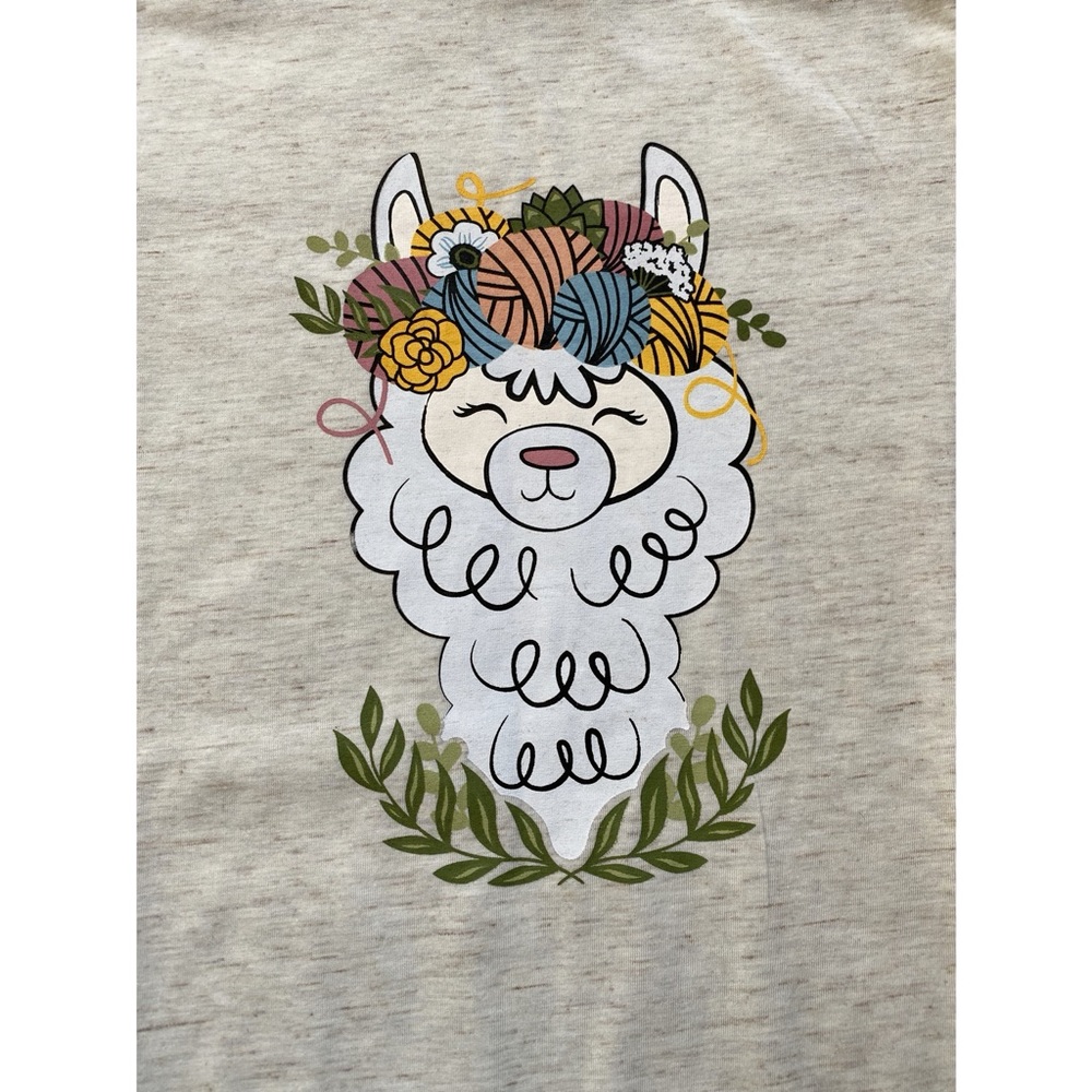 Cute Alpaca Llama Knitting Yarn Lover T-Shirt
